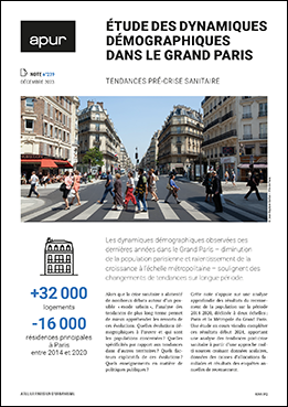 Couverture - Étude des dynamiques démographiques dans le Grand Paris - Tendances pré-crise sanitaire © Apur