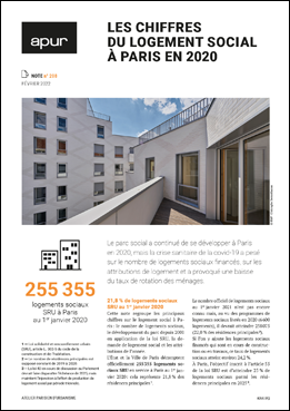Couverture - Les chiffres du logement social à Paris en 2020 © Apur