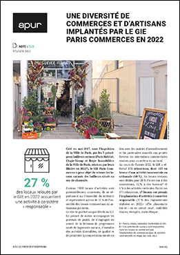 Couverture - L’implantation en 2022 d’activités à caractère responsable par le GIE Paris Commerces © Apur