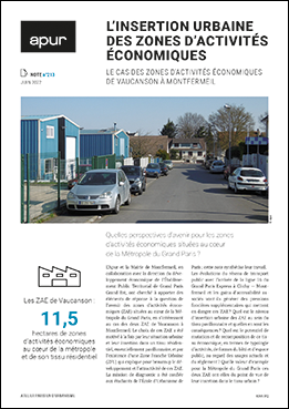 Couverture - L’insertion urbaine des zones d’activités économiques - Le cas des zones d’activités économiques de Vaucanson à Montfermeil © Apur