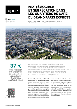 Couverture - Mixité sociale et ségrégation dans les quartiers de gare du Grand Paris Express - Quelles dynamiques depuis 2010 ? © Apur
