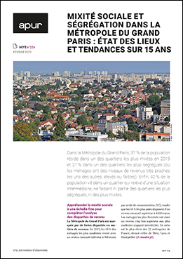 Couverture - Mixité sociale et ségrégation dans la Métropole du Grand Paris : état des lieux et tendances sur 15 anss © Apur