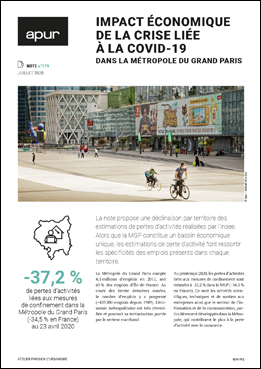 Impact économique de la crise liée à la Covid-19 dans la Métropole du Grand Paris – Couverture © Apur