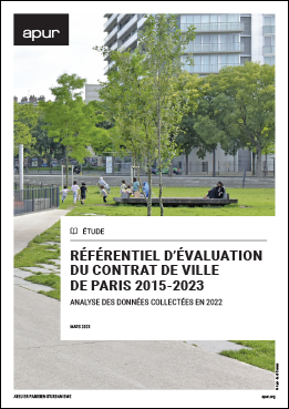 Couverture - Référentiel d’évaluation du contrat de ville de Paris 2015-2023 : Analyse des données collectées en 2022 © Apur