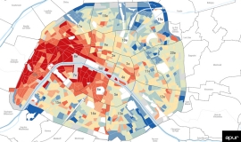 Carte - Consommation annuelle réelle de gaz, d’électricité et de chauffage urbain par habitant à Paris
