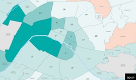Map - Wage disparities between women and men in Paris
