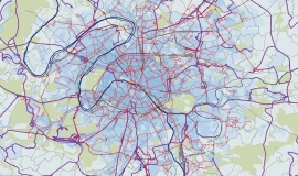 La trame viaire du coeur de l'agglomération: le réseau des lignes Mobilien et Express © Apur