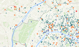Interactive map of hotels established in the Parisian metropolis 2016 © Apur