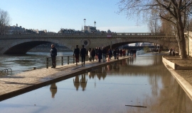Quai des Célestins - Flood water on the Seine Embankment in February 2018 © Apur - JC Bonijol