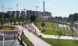 Park in the Saint-Ouen Docks Mixed Development Zone  © Agence TER 