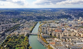 Aerial view of Boulogne-Billancourt and Ile Saint-Louis seen from Issy-les-Moulineaux © Jacques Leroy - Mairie de Paris