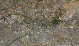 Satellite view of the Plaine Commune territory © MNE/MNT/Photo/proche infrarouge - Aerodata