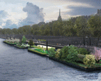 Seine embankment : the floating garden is taking shape