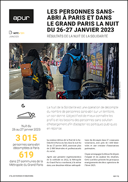Couverture - Les personnes sans-abri à Paris et dans le Grand Paris - La nuit du 26-27 janvier 2023 © Apur