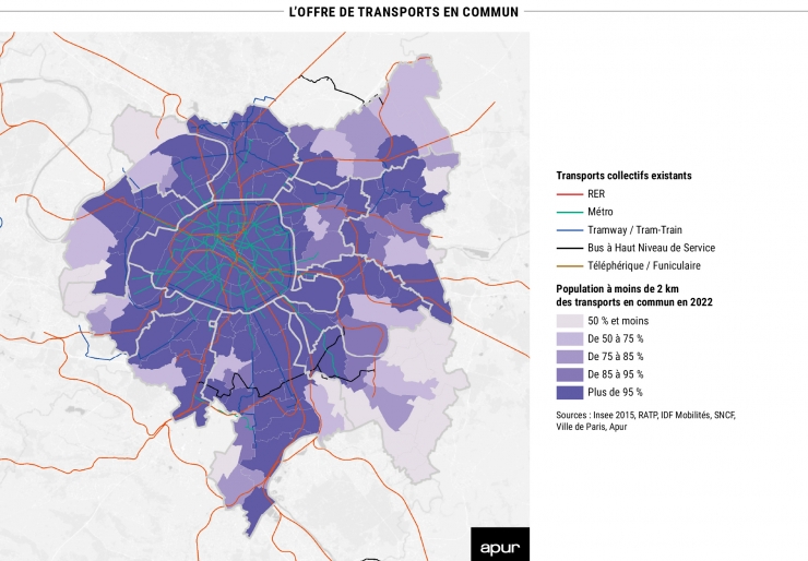 Carte : L'offre de transports en commun 