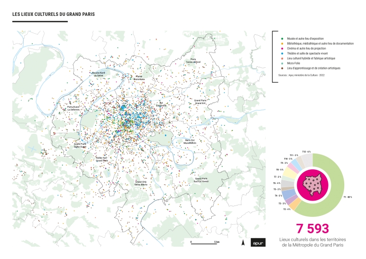 Carte – Atlas des lieux culturels du Grand Paris © Apur