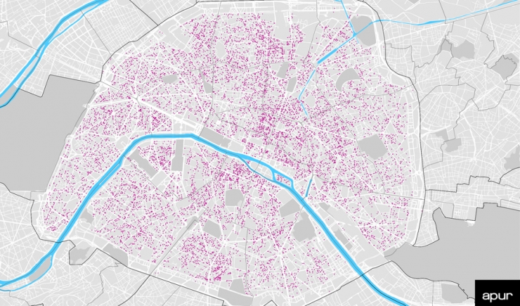 Long-term vacant housing in Paris in 2020 © Apur