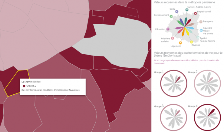 Datavisualisation - Quality of life in the Grand Paris metropolis © Apur