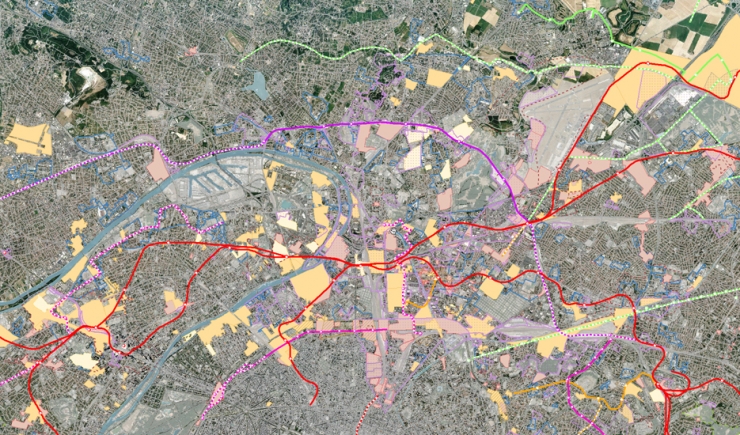 Detail of the transport/development map