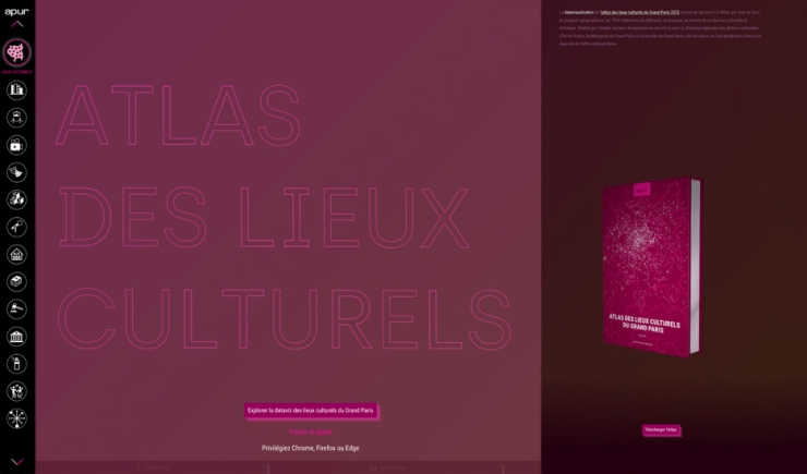 Atlas of Cultural Venues in the Greater Paris - Grand Paris © Apur