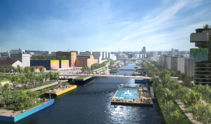 View of the Olympic Village seen from the River Seine  © Paris 2024 – Luxigon – DPA