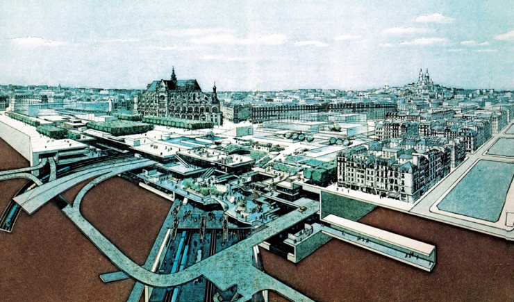 Coupe perspective sur le projet des Halles © Doc. Apur / Semah - Ville de Paris