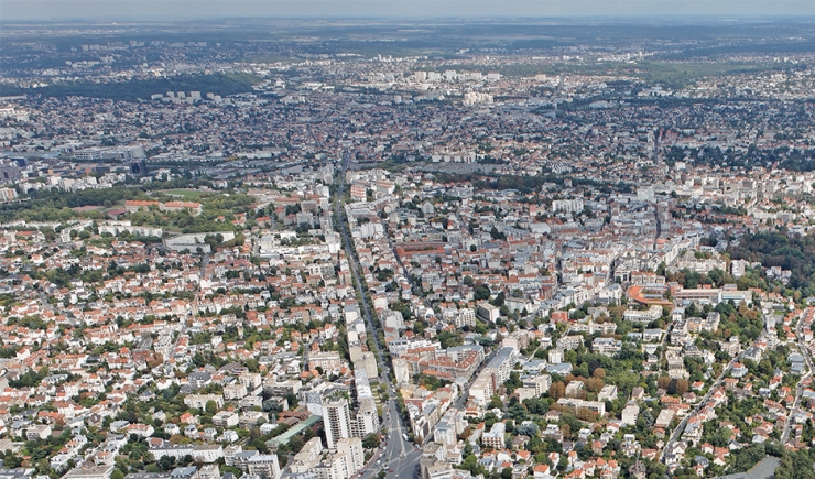 Vue aérienne de la ville de Nogent-sur-Marne © ph.guignard/air-images.net