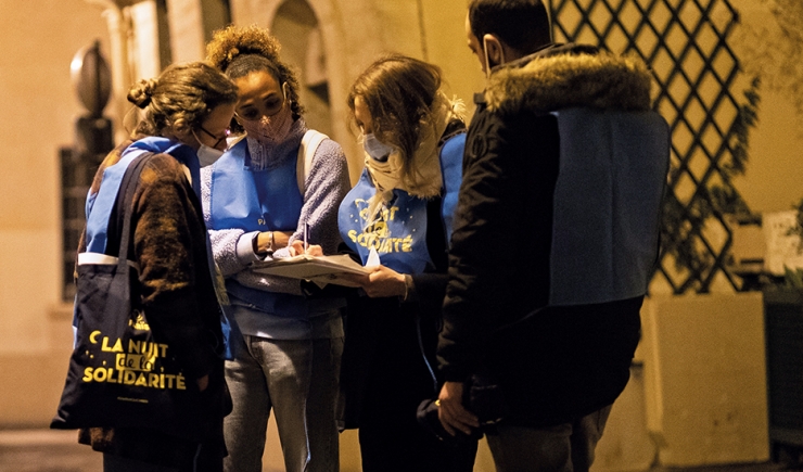Nuit de la Solidarité du 25-26 mars 2021 : bénévoles à la rencontre des personnes en situation de rue à Paris © Ville de Paris - Guillaume Bontemps