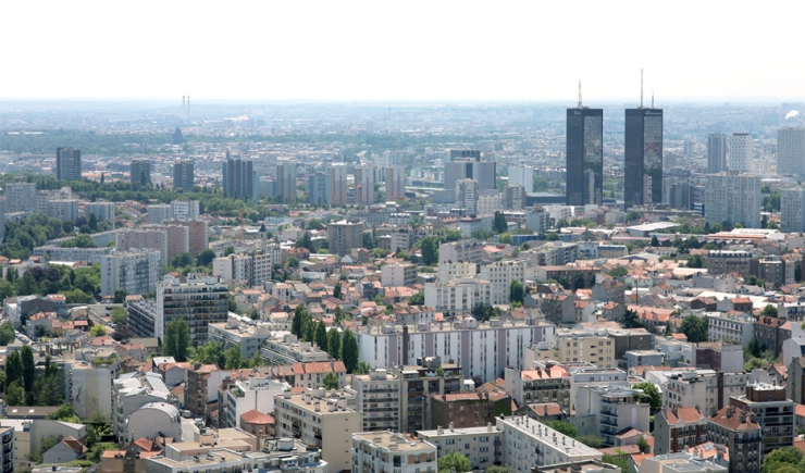 View from the TDF tower Ramainville Site looking towards Bagnolet and Des Lilas © Apur - D. Boureau